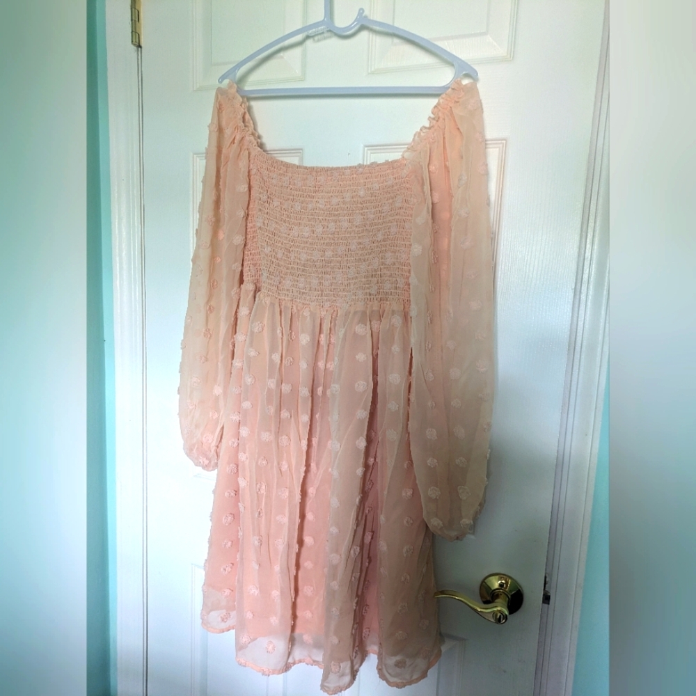 Peach Maternity Baby Shower Dress